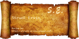 Strudl Ervin névjegykártya